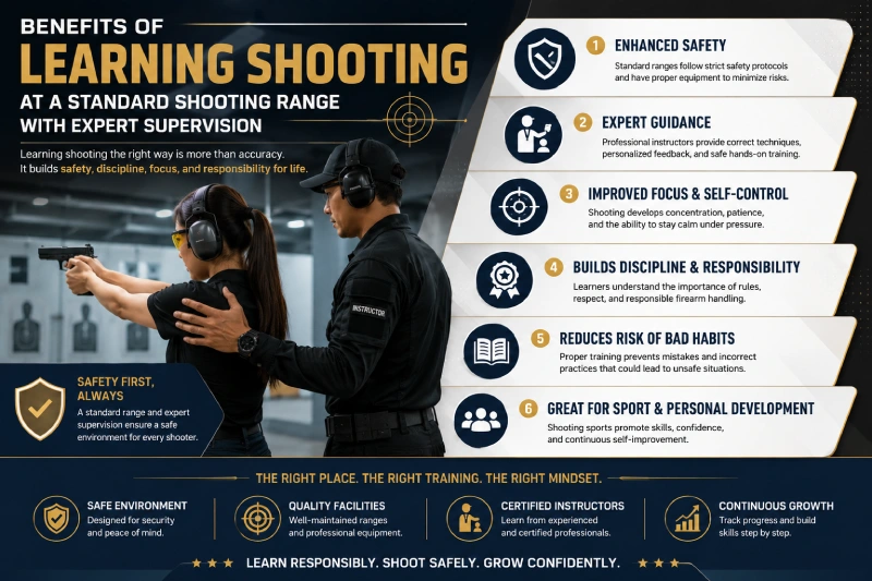 Benefits of Learning Shooting at a Standard Shooting Range with Expert Supervision